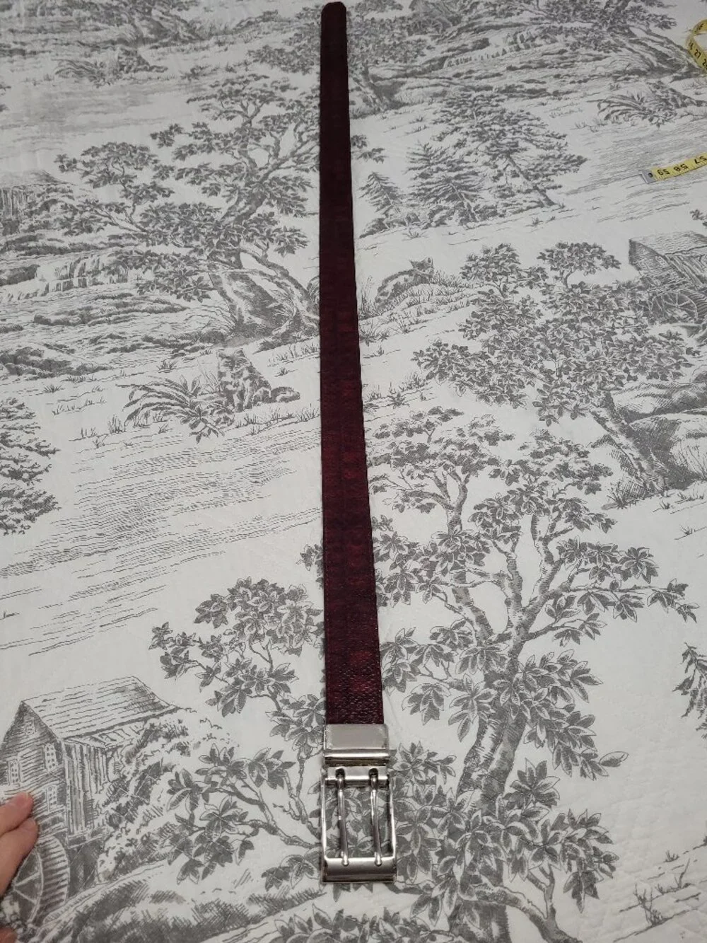 Vintage Rolf's Dark Red & Black Faux Snake Skin Reversible Belt Size Large